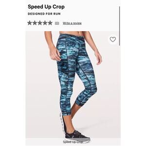 Lululemon Fast Free Speed Crop II Nulux Shorelines Leggings 4 Gorpcore